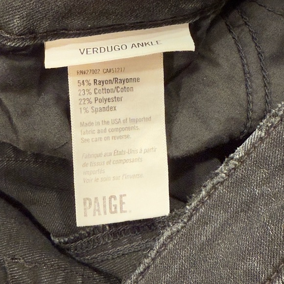 Paige Verdugo Ankle Skinny Jean in Pure Noir Destroy (27) - Picture 6 of 6